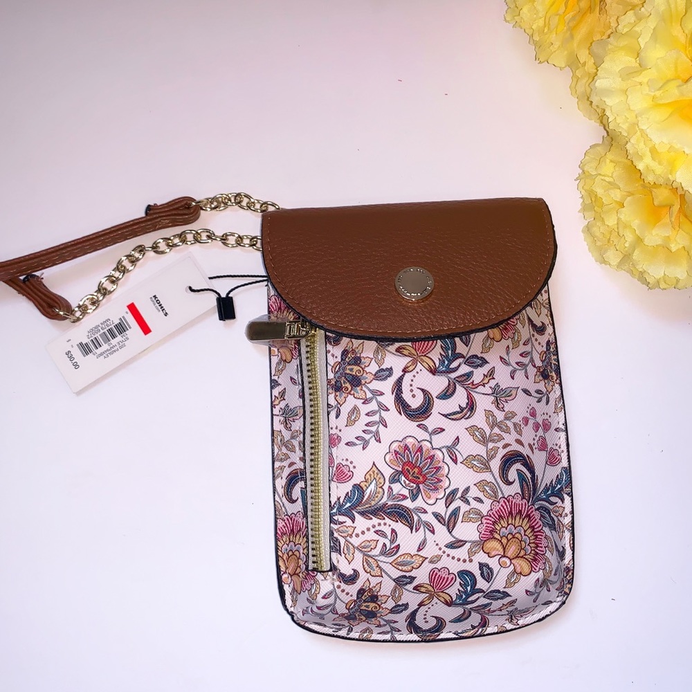 Flower Print Crossbody Wallet